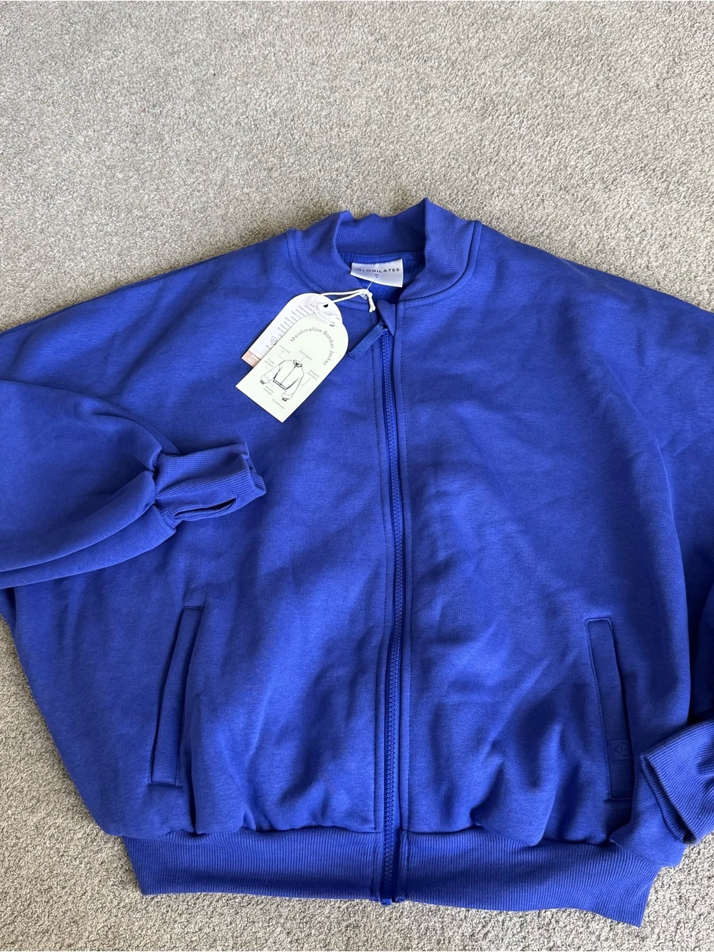 Blogilates Royal Blue Marshmallow Bomber Jacket - Full Zip Comfort - Picture 4 of 8